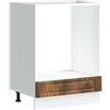 HKTMGDNG Porto - Armadietto per fornelli in legno di rovere affumicato | Mobiletto da cucina compatto per forno e microonde con piedini regolabili in altezza e superficie facile da pulire.