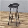 LAXF-Chairs Sgabello da bar moderno con schienale basso e senza braccioli, in plastica, gambe in metallo nero, per cucina, ristorante, pub, caffetteria, bar, altezza della seduta: 65 cm, 69,8 cm, 74,9 cm