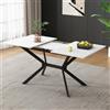 Merax Tavolo da pranzo estensibile, 120/160 x 80 cm, rettangolare, con gambe in metallo nero, allungabile per 4-6 persone - tavolo da cucina moderno per sala da pranzo e soggiorno