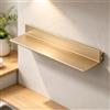 ACHZYFT Mensola Da Parete Sospesa In Alluminio Con Illuminazione LED E Dimmer Touch | 40/60/80/90/100/120/150cm; Mensola Espositiva Metallica Con Cablaggio Fisso Per Soggiorno(Gold,60x20cm)