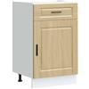 HKTMGDNG Mobile da cucina Porto in rovere Sonoma, 50 cm | Mobiletto compatto per cucina e dispensa: offre molto spazio, piedini regolabili e capacità di carico di 65 kg.