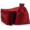 SXUUXB 20 Sacchetti Juta Bomboniere 20x30cm,Sacchetti Regalo per Confetti | Sacchetto Regalo con Coulisse,Sacchettini per Natale Matrimonio Battesimo Nascita Comunione Feste (Rosso Vino)
