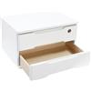 TiryyDrela Organizzatore da scrivania in legno bianco, mensola portaoggetti a 2 | Supporto rettangolare con cassetti bloccabili, per ufficio, bancone, bagno, 39 x 30 x 21,5 cm