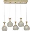 VR VETRINEINRETE Vetrineinrete® Lampadario led da soffitto a sospensione 35 watt luce fredda 6500k portalampada G9 con sfere con cristalli gocce in acrilico lampada plafoniera sospesa oro o argento (Oro)