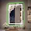 moderntop Specchio da bagno a LED, 70 x 50 cm, con illuminazione e funzione anti-appannamento, retroilluminazione RGB, illuminazione anteriore 6500 K, Smart Mirror con funzione di cambio colore