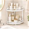 KJHWYXD Mensola Doccia Angolare, Porta Shampoo Doccia Senza Forare, Porta Sapone Doccia Da Terra, Angoliera Doccia Da Appoggio, Grande Capacità Scaffale Portaoggetti Per Il Bagno, Pe(Size:2 Tier,Color:Bianco)
