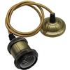 Mengjay E27 Edison Lampada da soffitto Lampada a sospensione Portalampada Rame Vintage Retro Antique con cavo da 1 metri (bronzo)