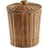 Phyachelo Cestino Intrecciato Cestino della Spazzatura Rotondo nel Rattan con Coperchio Cestini Portaoggetti Intrecciati Cestino della Spazzatura nel Vimini Cestino della Spazzatura