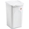 EffeDecor - Portabiancheria Sporca in Plastica Salvaspazio con Coperchio Cesta Porta Vestiti Sporchi 50 Litri Bianco