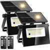 Eleganted Lampada Solare da Esterno con Sensore di Movimento, 2200mAh 4 Modalità | Luce Solari Esterno 6500K Faretto Led da Esterno Solare IP65 Impermeabile per Giardino, Patio e Garage