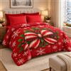 Masters House Biancheria per la Casa Piumone Matrimoniale Natalizio Fiocco e Agrifoglio 260x270 cm | Imbottitura 300 g, Double Face, Morbido e Caldo, Fiocchi di Neve, Ideale per l'Inverno