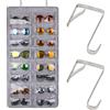 Nizirioo Occhiali da Sole Appesi Organizer Organizer da Parete per Occhiali da Sole con 16 Scomparti a Prova di Polvere, con 2 Gancio in Metallo, Pieghevole Borsa per Appendere Gli Occhiali per Casa