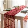 Bekecidi 1 runner da tavolo in pizzo ricamato, 75 x 300 cm, rosso Osmanthus | Decorazione da tavola per feste di matrimonio, compleanno, soggiorno interno