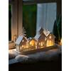 Romadedi Decorazioni natalizie per interni in legno Casa luminosa: LED bianco Villaggio di Natale con illuminazione Decorazioni natalizie Decorazioni in legno Espositore Natale Davanzale Camino
