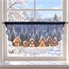 Delindo Lifestyle Tendina da bistrò, stile villaggio invernale, 43 x 88 cm, con coulisse, moderna per Natale