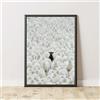 LMAIWANG 1 poster su tela raffigurante una pecora nera, in stile retrò classico Art Déco, decorazione da appendere alla parete, opera d'arte dipinta, decorazione per la casa (50x70 cm/senza cornice)