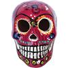 La Casa di Frida Teschio medio Oaxaca, Calavera messicana, 100% fatto a mano, 8 x 7 x 8,5 cm, (Fucsia)