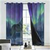 Generic Tenda oscurante 3D con stampa foresta lupo solitario Aurora, tende per soggiorno, isolamento acustico, riduzione del rumore, 70 x 245 cm (2 pannelli) Surrealistico, tende per camera da letto