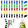 Svalor Set di 100 mollette per calze colorate per lavatrice e asciugatrice, con 1 custodia, clip antiscivolo per calzini con gancio, supporto per calze, organizer per lavare i calzini