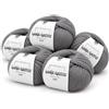 Kalapanta Lana Gatto VIP Gomitoli Cashmere e Lana Merino per Maglia e Uncinetto, 80% Merino Extrafine 20% Cashmere, 5 Gomitoli da 50 g (250 g, 1000 m), Ferri n. 3-3,5, Irrestringibile, Grigio, Made in Italy