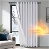 Deconovo Tenda Oscurante Termica con Occhielli - Pesante, Doppio Strato Isolante per Freddo e Caldo, Antivento, per Finestre e Porte, 280x245 cm, Grigio Perla Retro Bianco, 1 Pannello