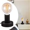 Mengjay Trade Lampada da tavolo, attacco per lampadina E27 non inclusa, interruttore sul cavo, diametro 10cm, Lampada da comodino vintage in metallo Nero, luce da lettura,per camera da letto Soggiorno
