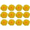 Corkwaw 25 teste di rose artificiali da 7,6 cm, fiori di rosa in seta | Decorazione per festa di nozze, casa, giardino, fai da te, confezione regalo (giallo)