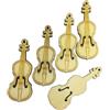 Cabilock Mini Violino in Legno 20 Pezzi, Decorazioni Natalizie da Appendere | Finitura Color Cachi, Superficie Verniciabile, Stile Semplice e Moderno, per Feste, Regali e Alberi
