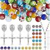 SUNNYCLUE 228 kit per La Creazione di Rosari, Croci, Crocifissi, Ciondolo per Lampadario Pasquale, Ciondoli per Collegamento Componenti, Perline In Vetro Lavorato A Lume Millefiori per La Creazione di