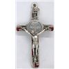 GTBITALY 10.674.31 ms croce di san benedetto argento con smalto mosaico con anello 8 cm esorcista esorcismo rosso