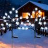 Fohil Luci Natalizie Solari, 2 Pezzi Luci Solari da Giardino 40LED Fiocchi di neve Luci di Natale Esterno, Addobbi Natalizi per Esterno Impermeabili, Decorazioni per Natale Festa Giardino Cortile