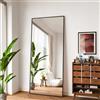 Vortisys Specchio a Figura Intera 161 x 52 cm, Grande Specchio Rettangolare da Terra | Con Cornice in Alluminio, da Appendere o da Posizionare in Piedi, Ideale per Camera da Letto, Soggiorno e Cabina Armadio