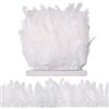 GORGECRAFT Frangia di Piume di Gallo Bianche, 5 metro, Larga 13-18cm . | con Frange di Piume Naturali per Lavori Artigianali per Halloween Carnevale Maschere Cosplay per Costumi Fai Da Te
