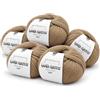 Kalapanta Lana Gatto VIP Gomitoli Cashmere e Lana Merino per Maglia e Uncinetto, 80% Merino Extrafine 20% Cashmere, 5 Gomitoli da 50 g (250 g, 1000 m), Ferri n. 3-3,5, Irrestringibile, Cammello, Made in Italy