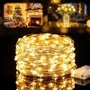 Desing Wish 1 x 10M 200 LED Lucine Led Decorative a Batteria Luci per Albero di Natale Interno Impermeabile Mini Christmas Fairy Lights Bianche Calde per Esterni Ghirlanda Matrimonio Feste Party Geschenk Deco