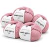 Kalapanta Lana Gatto VIP Gomitoli Cashmere e Lana Merino per Maglia e Uncinetto, 80% Merino Extrafine 20% Cashmere, 5 Gomitoli da 50 g (250 g, 1000 m), Ferri n. 3-3,5, Irrestringibile, Rosa, Made in Italy