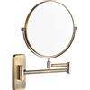 Dorlink CBLdF Specchio Bifacciale in Ottone Montato A Parete Da 8 Pollici Specchio Per Il Trucco Bagno Specchio Telescopico Specchio Di Bellezza,Bronzo,5x