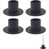 ZenoScope 4 Portacandele Nero in Metallo, Base Stabile Anti-scivolo per Candele a Bastoncino, Supporto Antigoccia per Incenso, Eleganti Candelieri per Decorazione Tavola, Matrimonio e Natale
