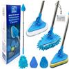 TDBS The Dustpan and Brush Store Accessorio per la pulizia delle piastrelle del bagno e della doccia, telescopico, con spazzole (kit telescopico per la pulizia del bagno)