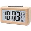 Aevorine Sveglia Digitale da Comodino, Sveglie con Temperatura Data Snooze | Orologio da Tavolo con Display LCD, Orologio da Scrivania per Casa, Camera da Letto, Cucina, Ufficio, Alimentato a Batteria