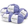 Kalapanta Lana Gatto VIP Gomitoli Cashmere e Lana Merino per Maglia e Uncinetto, 80% Merino Extrafine 20% Cashmere, 5 Gomitoli da 50 g (250 g, 1000 m), Ferri n. 3-3,5, Irrestringibile, Lilla, Made in Italy