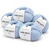 Kalapanta Lana Gatto VIP Gomitoli Cashmere e Lana Merino per Maglia e Uncinetto, 80% Merino Extrafine 20% Cashmere, 5 Gomitoli da 50 g (250 g, 1000 m), Ferri n. 3-3,5, Irrestringibile, Azzurro, Made in Italy