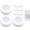 Altsuceser Luci LED a disco con telecomando, luci RGB dimmerabili wireless per armadio, luci da incasso per armadio, luci a pressione che cambiano colore sotto il bancone, 3
