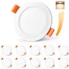 YindaLux Faretti LED da Incasso, Dimmerabili, 5W 4000K, Bianco, Set di 10 | IP44 Impermeabili, Diametro Foro Ø65-75mm, Ultrapiatti 25mm, Bianco Naturale, Faretti da Soffitto 230V per Bagno, Soggiorno