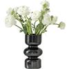 eaacaa Vaso da fiori in vetro, creativo, vaso decorativo moderno, piccolo vaso a tulipano idroponico, piccolo vaso per decorazione da tavolo, vaso in vetro per casa/ufficio/matrimonio/feste (nero)