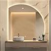 ACHZYFT Grande Specchio Della Parete,specchio Decorativo Di Modo Del Semicerchio,specchio Del Bagno Senza Cornice,specchio D'argento Di Vetro Di 5MM HD,50/60/70/80cm(Size:70cm,Color:Sottosquadro sinistro)