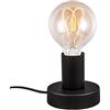 Mengjay Trade Lampada da Tavolo Moderno, abat-jour da comodino piccola in metallo color nickel opaco/Nero, luce da lettura industriale, attacco per lampadina E27 non inclusa, interruttore sul cavo (Black)