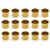 Cyberwork Portacandele alluminio oro 22x20mm, 15 pezzi supporto metallo | Per progetti DIY, riutilizzabile, forma rotonda con bordo, ideale per decorazioni creative
