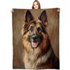 VODRM Coperta con pastore tedesco, 101,6 x 127 cm, realistica con ritratto di cane, regalo di compleanno per bambini, adulti e amanti degli animali domestici, in pile morbido e leggero, per divano