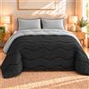 PASSION Trapunta Sogno Double Face Invernale (Nero/Grigio Chiaro, Matrimoniale 250 x 260 cm)